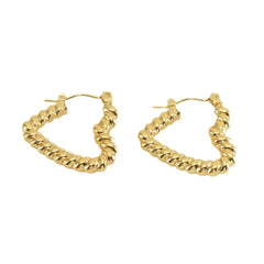 Anti tarnish Geometric Heart shape earrings Boho Bloom