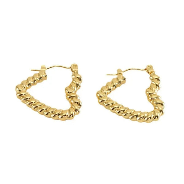Anti tarnish Geometric Heart shape earrings Boho Bloom