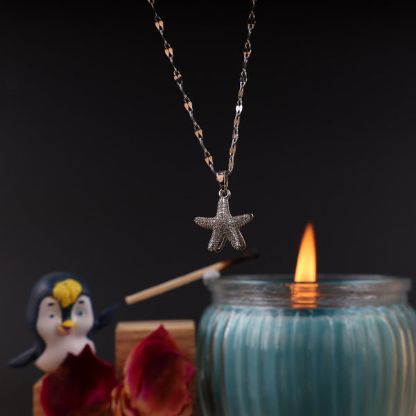 Gold Plated Zircon Little Star Pendant Necklace Boho Bloom