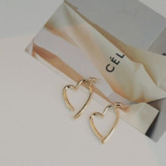 Gold Heart Hoop Earrings Boho Bloom