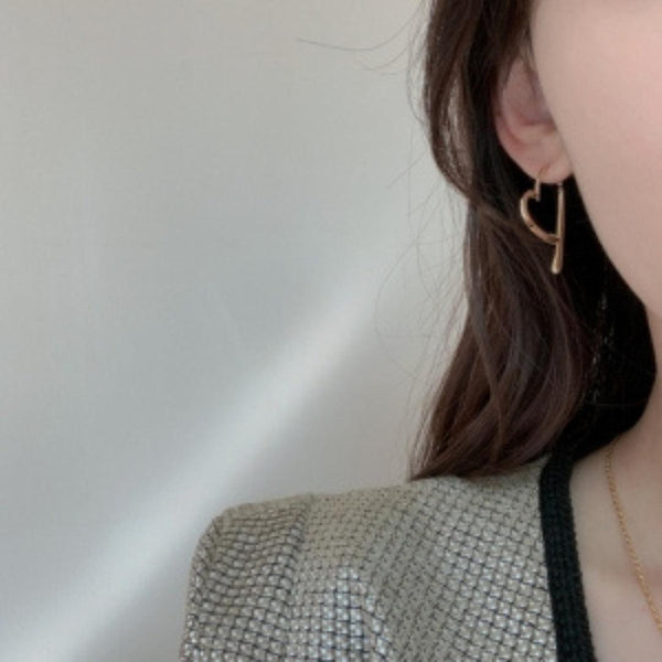 Gold Heart Hoop Earrings Boho Bloom