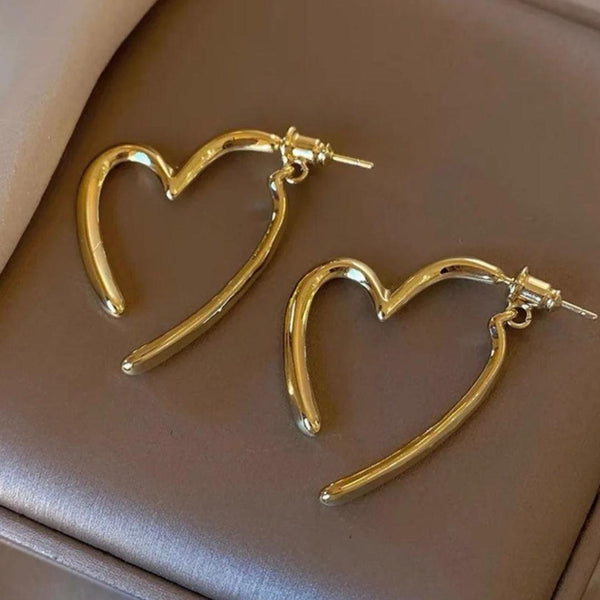Gold Heart Hoop Earrings Boho Bloom