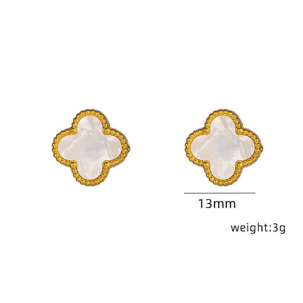 Anti Tarnish Cute Lil White Stud Earring Boho Bloom