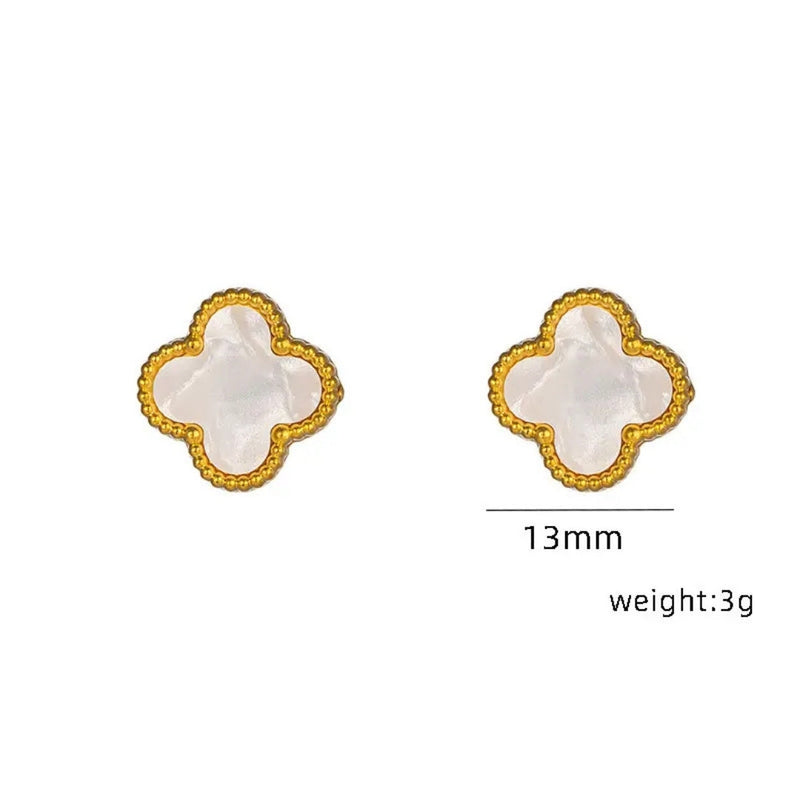 Anti Tarnish Cute Lil White Stud Earring Boho Bloom