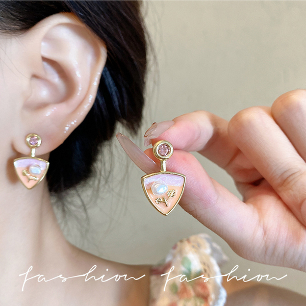 Golden Retro Enamel Earring Boho Bloom