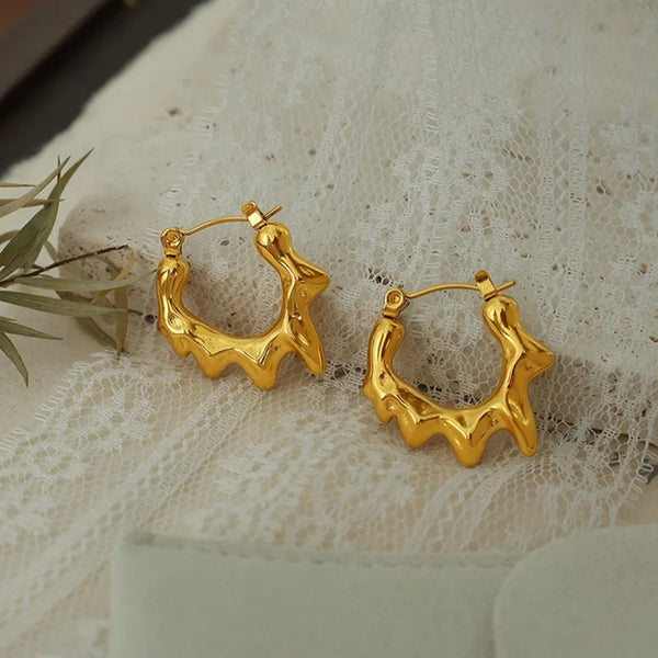 Anti tarnish small gold hoop earrings Boho Bloom