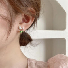 Vintage Pearl Halo Hoop Earrings Boho Bloom