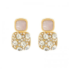 Dual-Square Crystal Drop Earrings Boho Bloom