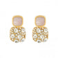 Dual-Square Crystal Drop Earrings Boho Bloom