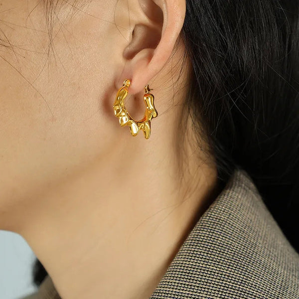Anti tarnish small gold hoop earrings Boho Bloom