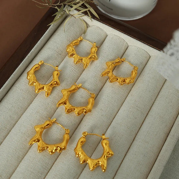 Anti tarnish small gold hoop earrings Boho Bloom