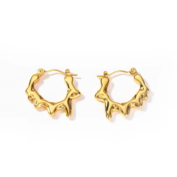 Anti tarnish small gold hoop earrings Boho Bloom