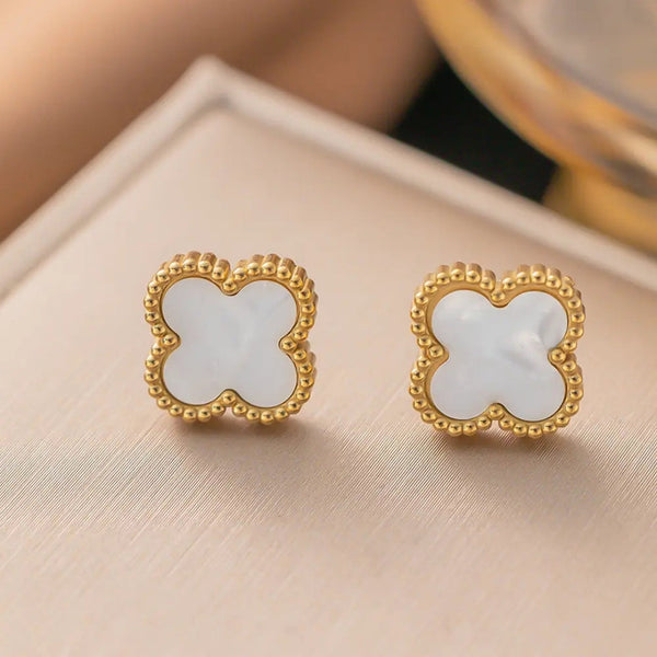 Anti Tarnish Cute Lil White Stud Earring Boho Bloom
