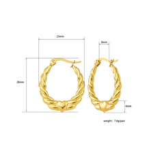 Anti tarnish heart hoop earrings Boho Bloom