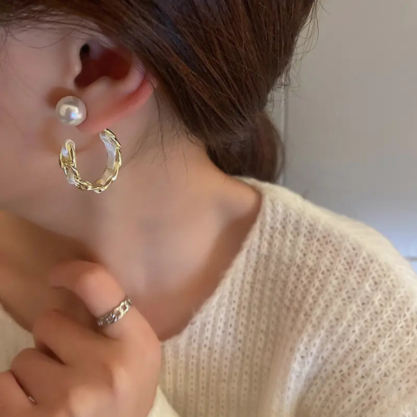 Authentic Party Wear Pearl Hoop Earring Boho Bloom