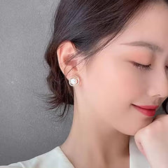 Pearl and Rhinestone Stud Earrings Boho Bloom