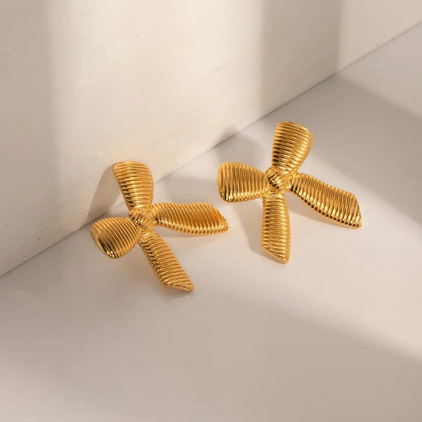 Anti Tarnish Classic Bow Stud Earring Boho Bloom
