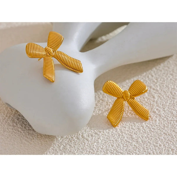 Anti Tarnish Classic Bow Stud Earring Boho Bloom
