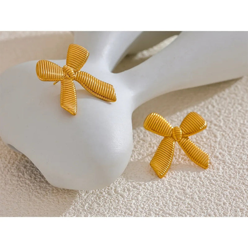 Anti Tarnish Classic Bow Stud Earring Boho Bloom