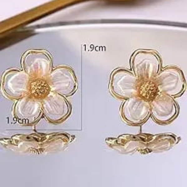 Gold Plated Mini Cute Flower Stud Earring Boho Bloom