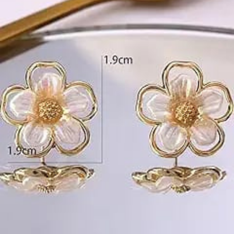 Gold Plated Mini Cute Flower Stud Earring Boho Bloom