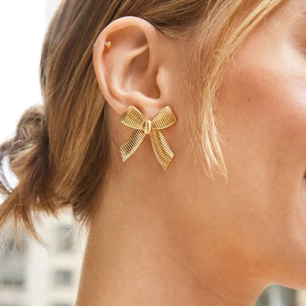 Anti Tarnish Classic Bow Stud Earring Boho Bloom