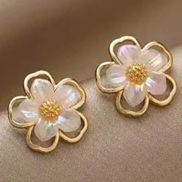 Gold Plated Mini Cute Flower Stud Earring Boho Bloom