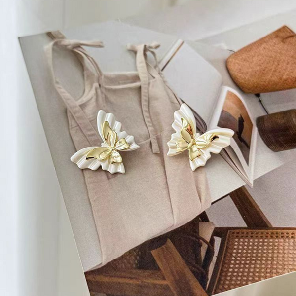 Aesthetic White Butterfly Stud Earring Beauty NX
