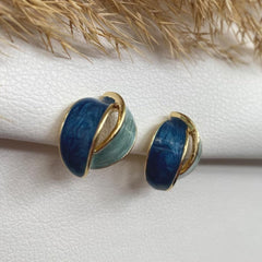 Dual colour twisted overlay studs earrings Boho Bloom