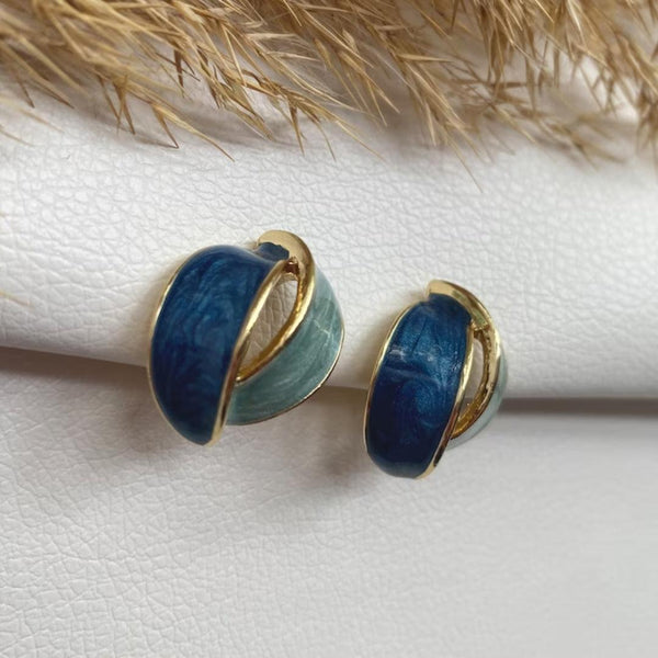 Dual colour twisted overlay studs earrings Boho Bloom