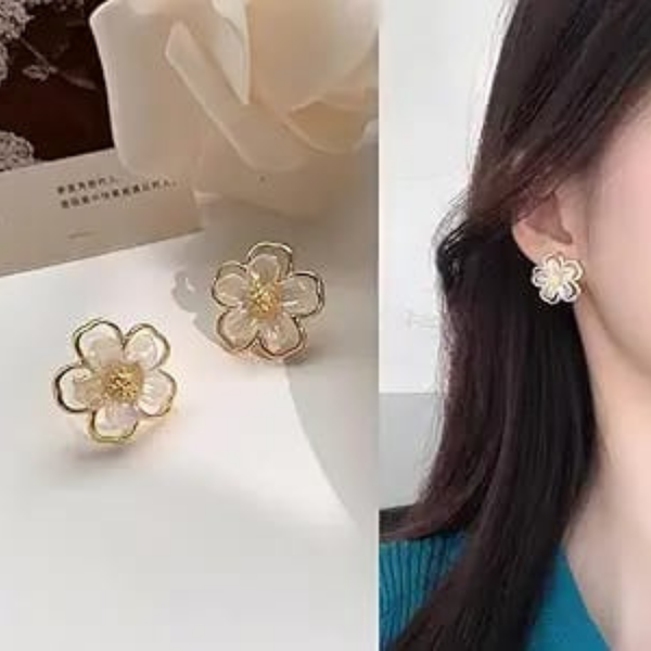 Gold Plated Mini Cute Flower Stud Earring Boho Bloom