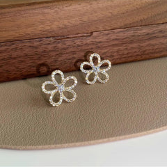 Stunning Little Zircon Flower Stud Earring Boho Bloom