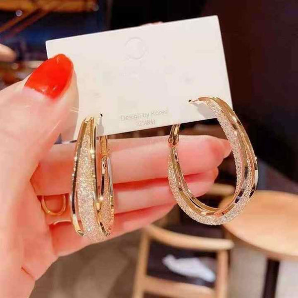 Gold-Plated Circular Hoop Earrings Boho Bloom