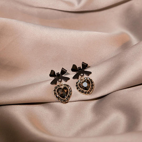Sweet Drop Zircon Stone Pearl Earrings Boho Bloom