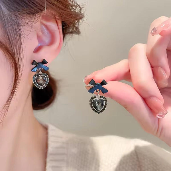 Sweet Drop Zircon Stone Pearl Earrings Boho Bloom