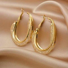 Gold-Plated Circular Hoop Earrings Boho Bloom