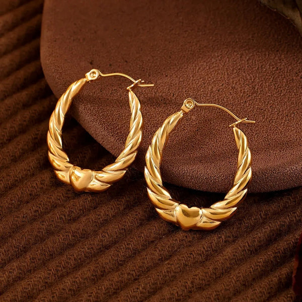 Anti tarnish heart hoop earrings Boho Bloom