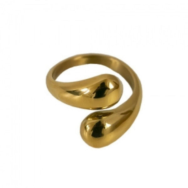 Modern Gold Fluid Ring Boho Bloom