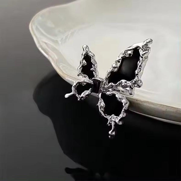 Black Butterfly Statement Ring Boho Bloom