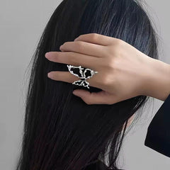 Black Butterfly Statement Ring Boho Bloom