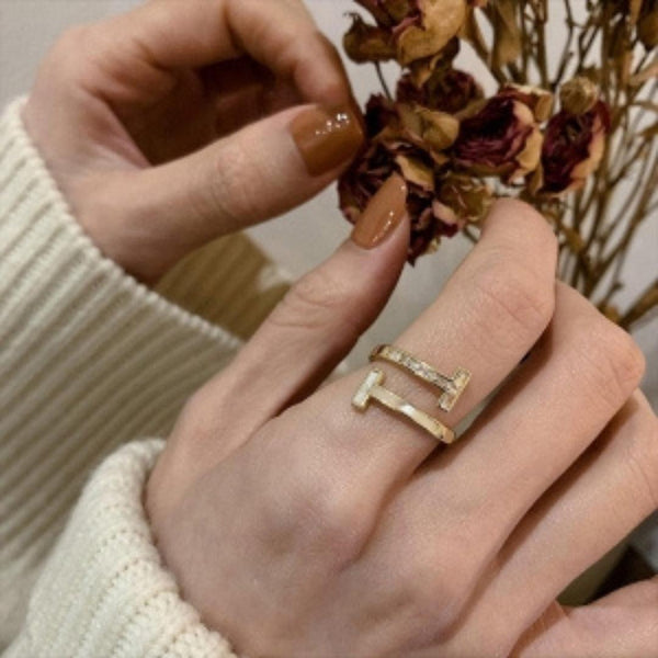 Gold Double-Band Open Ring Boho Bloom