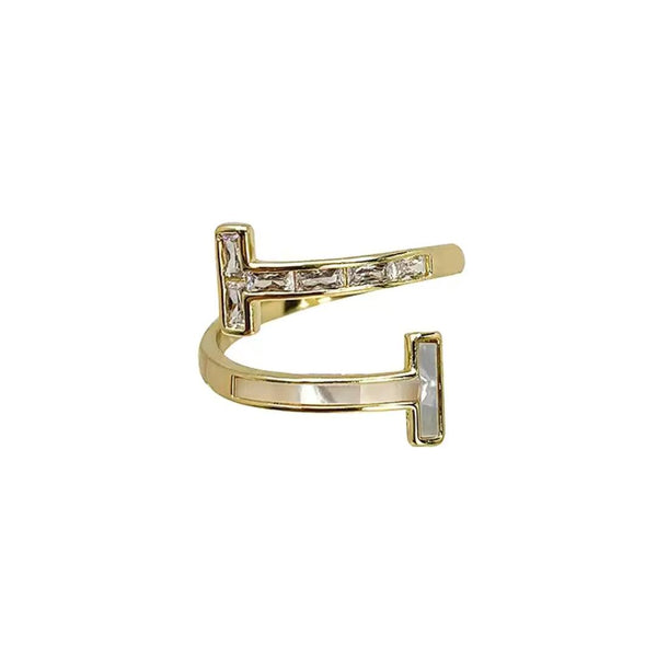Gold Double-Band Open Ring Boho Bloom