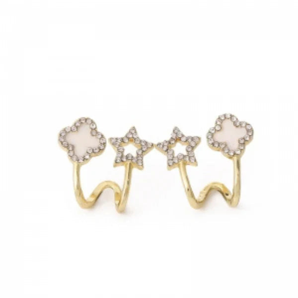 Clovers White Star Earring Boho Bloom
