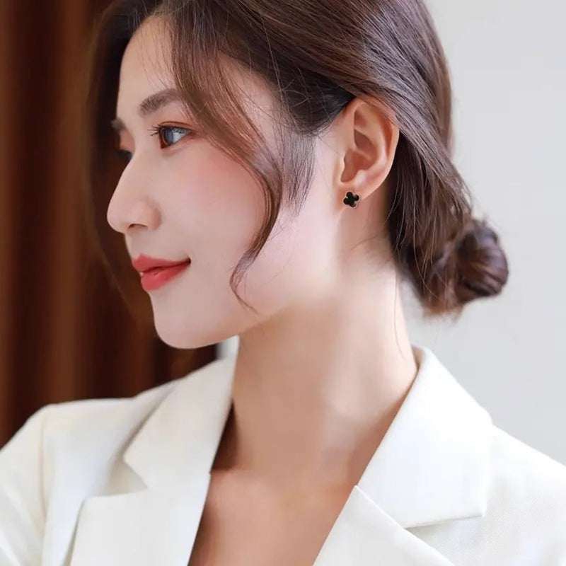 Anti Tarnish Cute Lil Black Stud Earring Boho Bloom