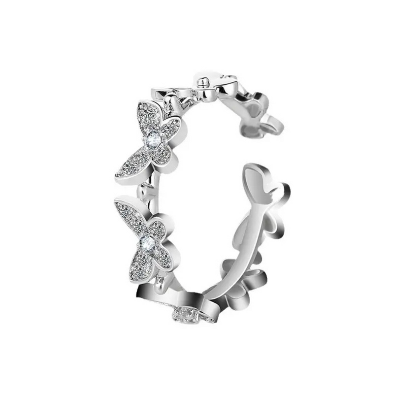 Silver Shine Butterfly Ring Boho Bloom