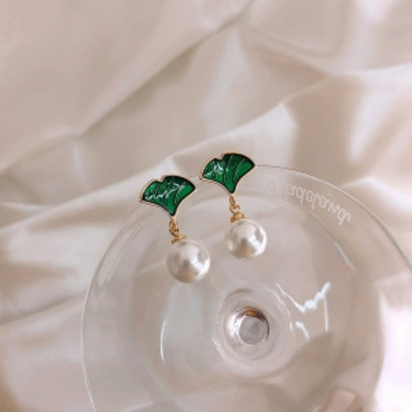 Green Leaf Earrings Boho Bloom