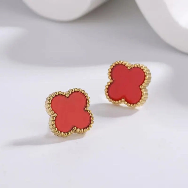 Anti Tarnish Cute Lil Red Stud Earring Boho Bloom