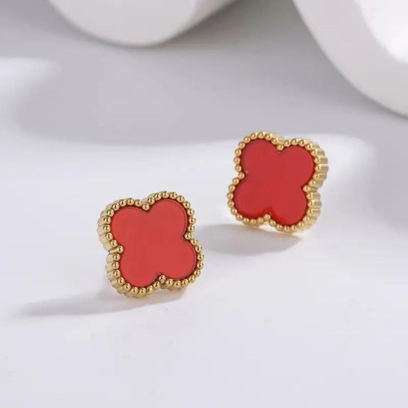 Anti Tarnish Cute Lil Red Stud Earring Boho Bloom