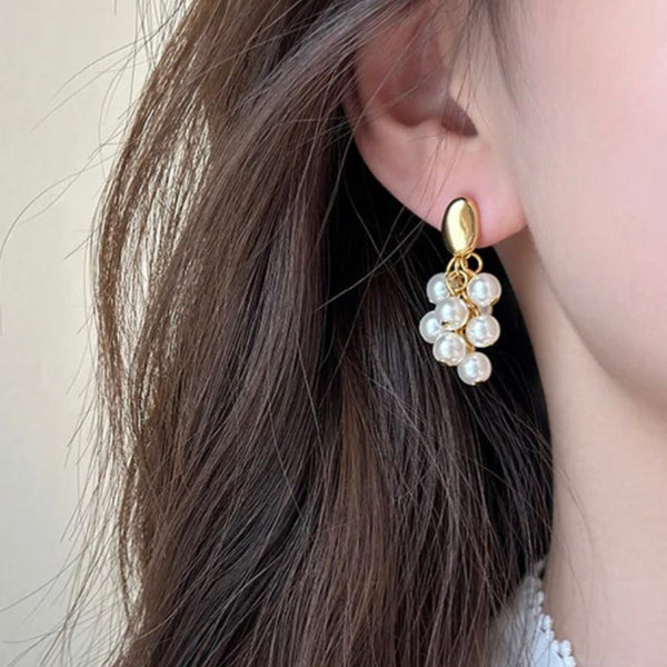 Grape Natural Pearl Earrings Boho Bloom