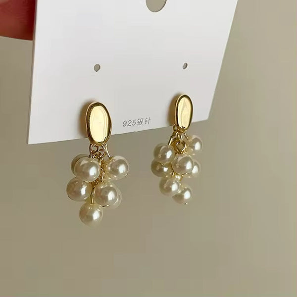 Grape Natural Pearl Earrings Boho Bloom